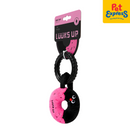 Happy Pet Luuks Up Black Pink Donut Dog Toy