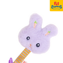 Lucky Dog Squeaky Bunny Plush Teether Dog Toy Lavender