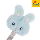 Lucky Dog Squeaky Bunny Plush Teether Dog Toy Mint Green