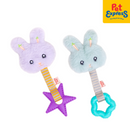 Lucky Dog Squeaky Bunny Plush Teether Dog Toy Mint Green