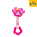 Lucky Dog Squeaky Paw Plush Teether Dog Toy Pink