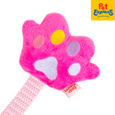 Lucky Dog Squeaky Paw Plush Teether Dog Toy Pink