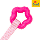 Lucky Dog Squeaky Paw Plush Teether Dog Toy Pink
