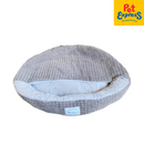 Pooch and Co Round Waffle Pattern with Blanket Pet Bed 60cmx60cm Gray
