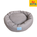 Pooch and Co Round Reversible Grid Lines Pet Bed 60cmx65cm Gray