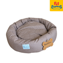 Pooch and Co Round Reversible Grid Lines Pet Bed 60cmx65cm Gray