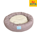 Pooch and Co Round Reversible Grid Lines Pet Bed 60cmx65cm Gray