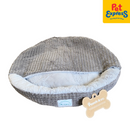 Pooch and Co Round Waffle Pattern with Blanket Pet Bed 60cmx60cm Gray