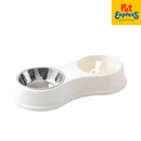Approved Bone Shape Dual Pet Bowl White 4196