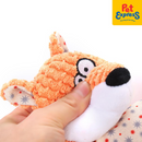 Approved Knitted Toy with Paper Rattle Sound Dog Toy Yellow 1547