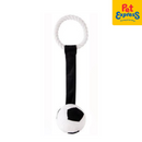 Approved Sportsball with Rope Plush Dog Toy White 1295