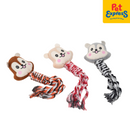 Approved Chipmunk Head with Rose Plush Dog Toy Gray 1377