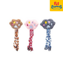 Approved Squeaky Paw with Rope Plush Dog Toy Pink 1380