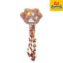 Approved Squeaky Paw with Rope Plush Dog Toy Brown 1380