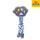 Approved Squeaky Paw with Rope Plush Dog Toy Gray 1380