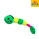 Approved Wormy plush Pet Toy Green Yellow 1391