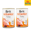 Brit Pate and Meat Turkey Wet Dog Food 400g (2 cans)