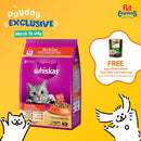 Whiskas Adult Skin and Coat Dry Cat Food 1.1kg