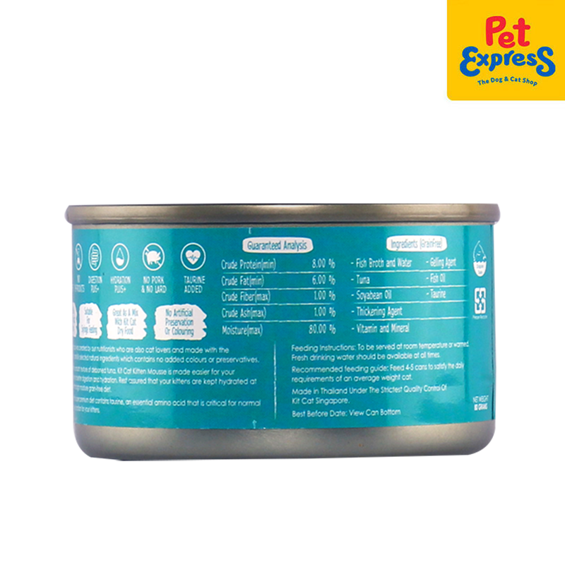 Kit Cat Kitten Tuna Mousse Wet Cat Food 80g (6 cans)
