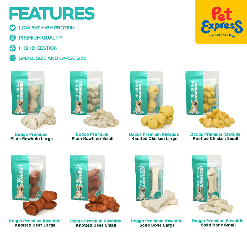 Doggo Premium Plain Rawhide Small Dog Treats 200g