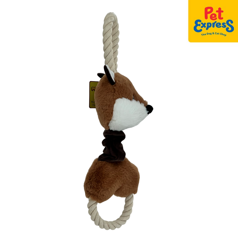Pet Pals Plush Squeaky Fox with Ball Dog Toy 25cm