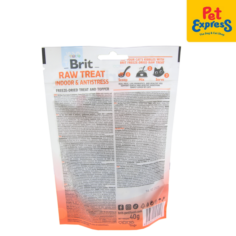Brit Care Freeze Dried Topper Raw Treat Indoor Antistress Cat Treats 40g