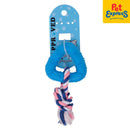 Approved Teether Triangle with Rope Dog Toy Blue