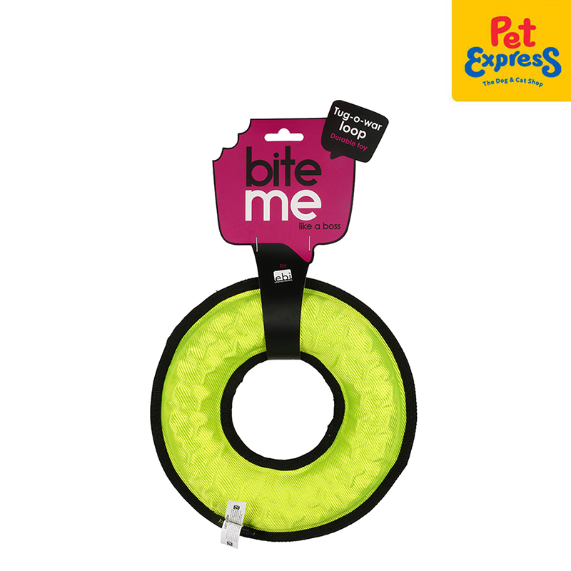 [FOR PRE-ORDER] Bite Me Tug-O-War - Loop Dog Toy Yellow Green