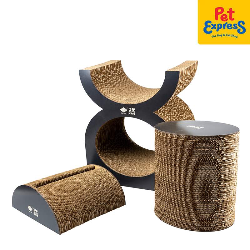 [FOR PRE-ORDER] I Love Happy Cats Faye - Cardboard Scratcher Playgrond Brown Black
