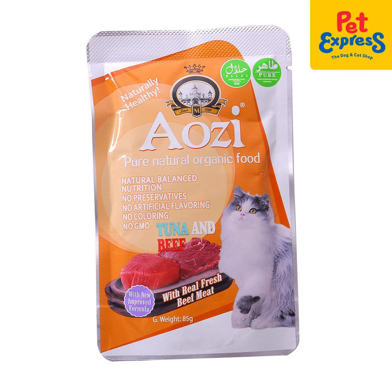 Aozi Tuna and Beef Wet Cat Food 85g (15 pouches)