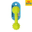 Approved Dumbell with Spike Dog Toy 6 inches Yellow Green