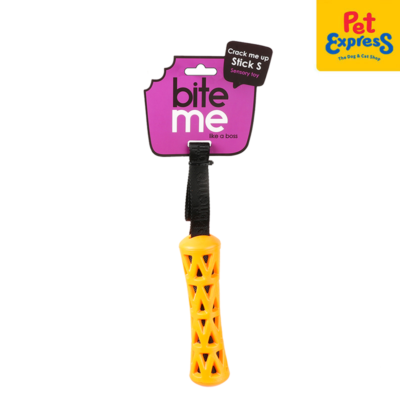 [FOR PRE-ORDER] Bite Me Crack Me Up - Stick Dog Toy Small Orange