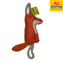 Pet Pals Plush Squeaky Red Squirrel with Rope Dog Toy 45cm