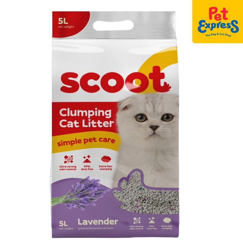 Scoot Clumping Lavender Cat Litter 5L