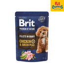 Brit Premium By Nature Adult Fillets in Gravy Chicken and Green Peas Wet Dog Food 85g (24 pouches)