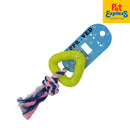 Approved Teether Triangle with Rope Dog Toy Yellow Green