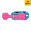 Approved Dumbell with Spike Dog Toy 6 inches Pink