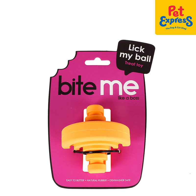 [FOR PRE-ORDER] Bite Me Snack My Ball - Snack Dog Toy Orange