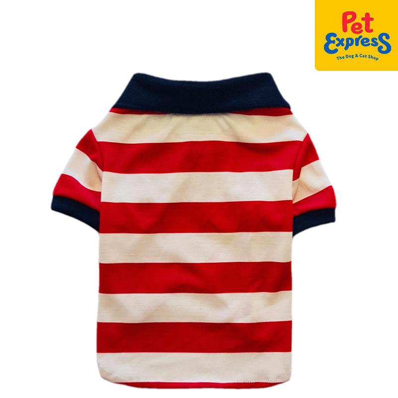 Pawsh Couture Toby Polo Stripes Dog Apparel Double Extra Large Red