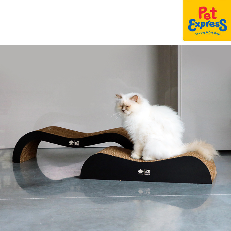[FOR PRE-ORDER] I Love Happy Cats Archie - Cardboard Scratcher Lounge Brown Black