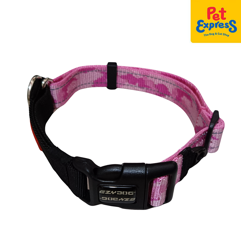 EzyDog Checkmate Dog Collar Large Camo Pink