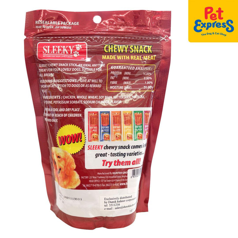 Sleeky Chewy Snack Strap Beef Dog Treats 175g