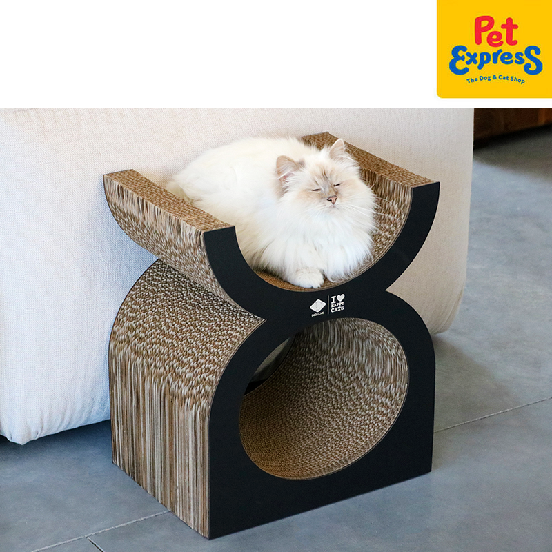 [FOR PRE-ORDER] I Love Happy Cats Faye - Cardboard Scratcher Playgrond Brown Black