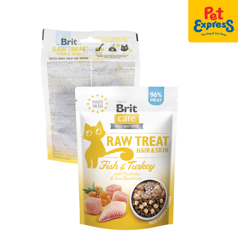Brit Care Freeze Dried Topper Raw Treat Hair and Skin Cat Treats 40g