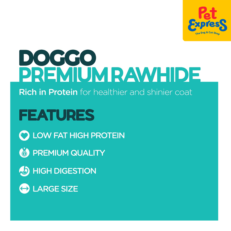 Doggo Premium Rawhide Knotted Chicken Flavor Large Dog Treats 200g
