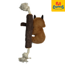 Pet Pals Plush Squeaky Fox in the Tree Dog Toy 28cm