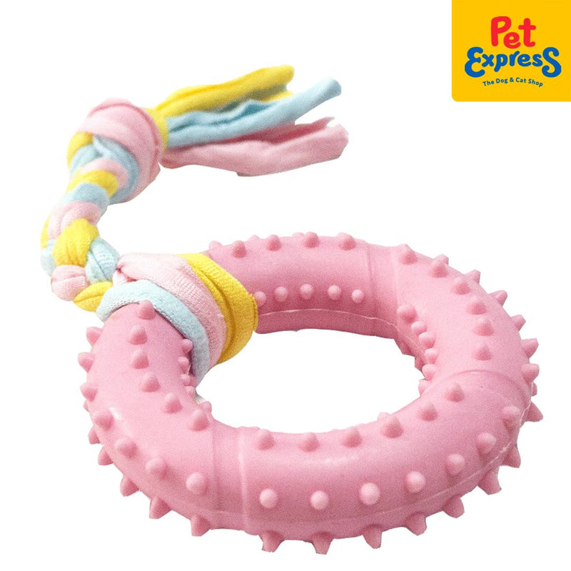 Doggo Spiky Hoop Dog Toy Pink