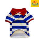 Pawsh Couture Toby Polo Stripes Dog Apparel Double Extra Large Royal Blue