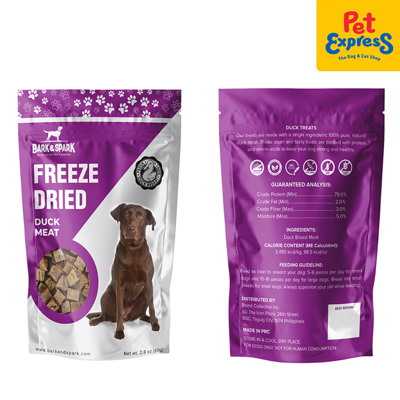 Bark and Spark Freeze Dried Duck Dog Treats 40g