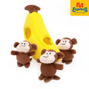 Zippy Paws Burrow Monkey and Banana Plush Dog Toy